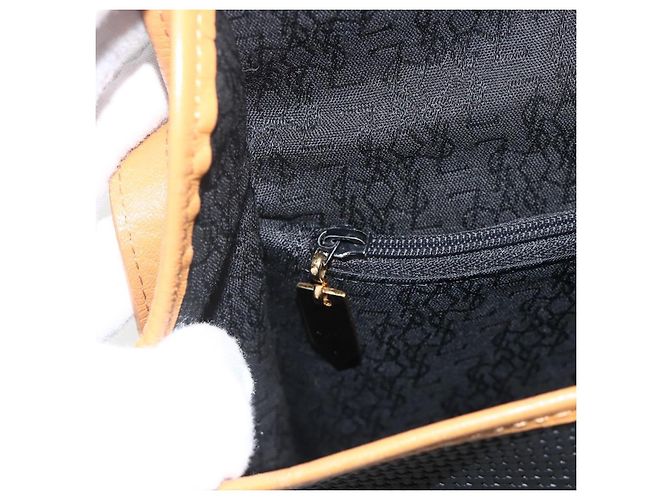 SAINT LAURENT Borsa a Spalla PVC Tela Nera Oro Auth 174423 Nero D'oro - vista 19