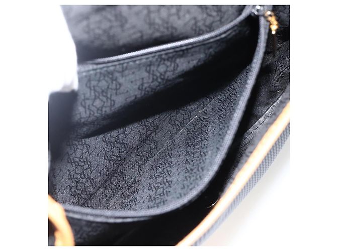 SAINT LAURENT Borsa a Spalla PVC Tela Nera Oro Auth 174423 Nero D'oro - vista 20