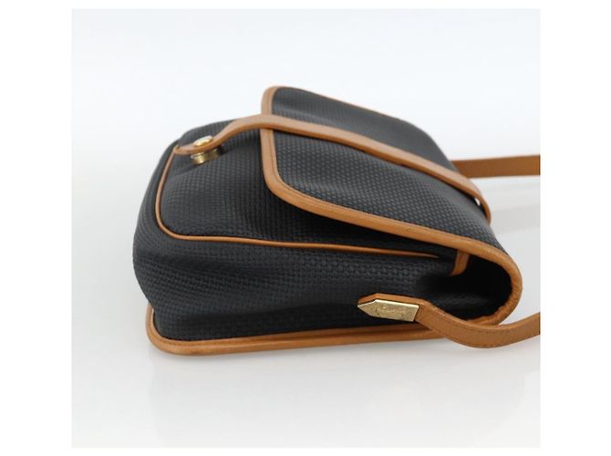 SAINT LAURENT Borsa a Spalla PVC Tela Nera Oro Auth 174423 Nero D'oro - vista 4