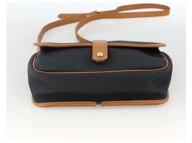 SAINT LAURENT Borsa a Spalla PVC Tela Nera Oro Auth 174423 Nero D'oro - vista 5