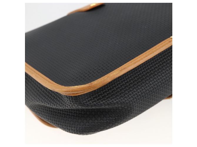SAINT LAURENT Borsa a Spalla PVC Tela Nera Oro Auth 174423 Nero D'oro - vista 9