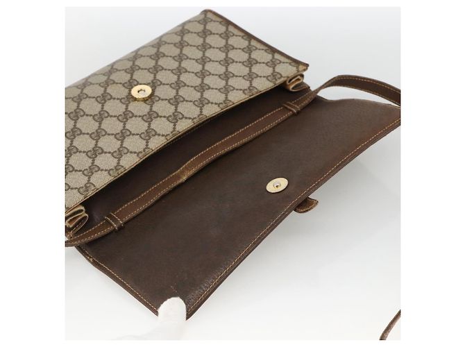 Gucci Borsa a Spalla GG Supreme PVC Beige Oro 904 02 050 Auth BAZ445 D'oro - vista 17