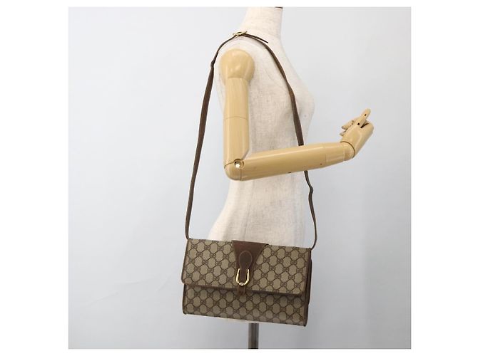 Gucci Borsa a Spalla GG Supreme PVC Beige Oro 904 02 050 Auth BAZ445 D'oro - vista 22
