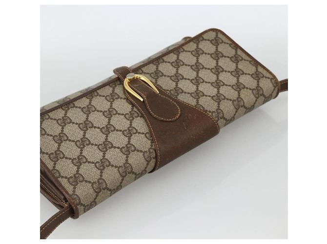 Gucci Borsa a Spalla GG Supreme PVC Beige Oro 904 02 050 Auth BAZ445 D'oro - vista 6