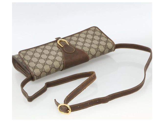 Gucci Borsa a Spalla GG Supreme PVC Beige Oro 904 02 050 Auth BAZ445 D'oro - vista 7