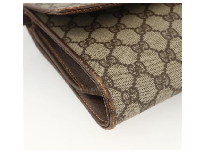 Gucci Borsa a Spalla GG Supreme PVC Beige Oro 904 02 050 Auth BAZ445 D'oro - vista 9