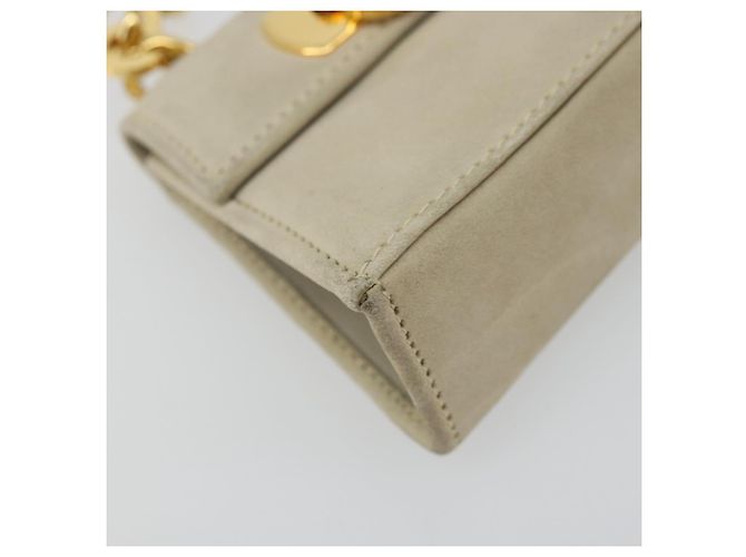 Borsa Pouch in Suede Beige e Oro Gancini di Salvatore Ferragamo Auth YKZ1630 D'oro - vista 15