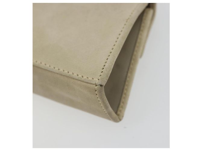 Borsa Pouch in Suede Beige e Oro Gancini di Salvatore Ferragamo Auth YKZ1630 D'oro - vista 16