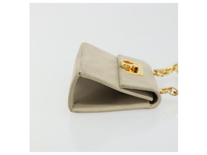 Borsa Pouch in Suede Beige e Oro Gancini di Salvatore Ferragamo Auth YKZ1630 D'oro - vista 3