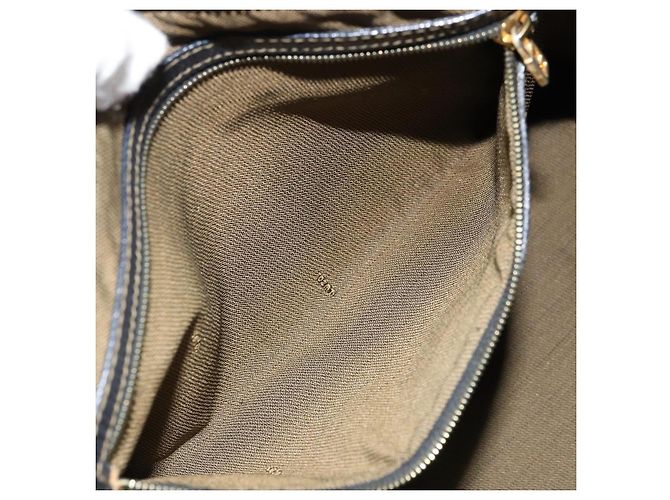 Borsa a mano in tela Zucca FENDI nera marrone oro Auth YKZ069 Nero D'oro - vista 22