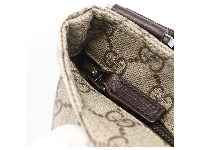 Borsa a Spalla GG Supreme in PVC Beige e Argento di GUCCI 141626 Auth ka3675 - vista 10