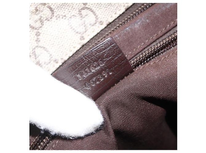 Borsa a Spalla GG Supreme in PVC Beige e Argento di GUCCI 141626 Auth ka3675 - vista 12