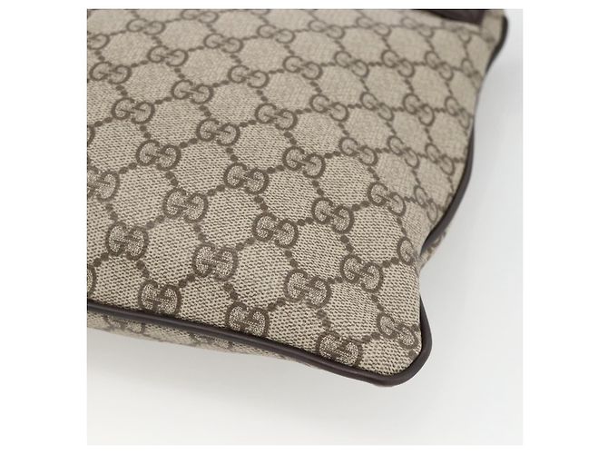 Borsa a Spalla GG Supreme in PVC Beige e Argento di GUCCI 141626 Auth ka3675 - vista 15