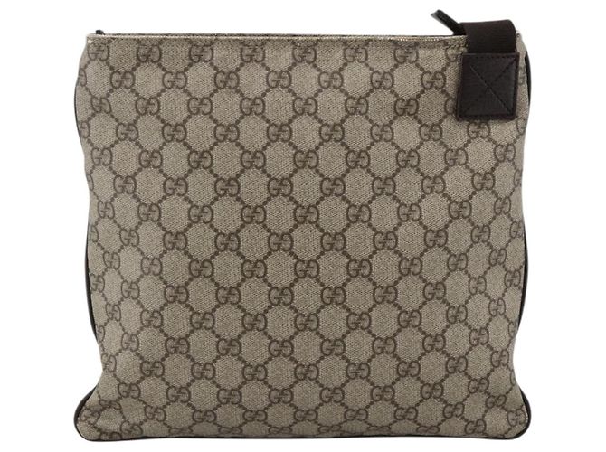 Borsa a Spalla GG Supreme in PVC Beige e Argento di GUCCI 141626 Auth ka3675 - vista 2