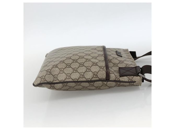 Borsa a Spalla GG Supreme in PVC Beige e Argento di GUCCI 141626 Auth ka3675 - vista 4