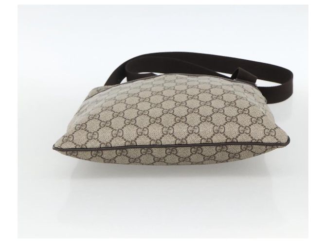 Borsa a Spalla GG Supreme in PVC Beige e Argento di GUCCI 141626 Auth ka3675 - vista 5