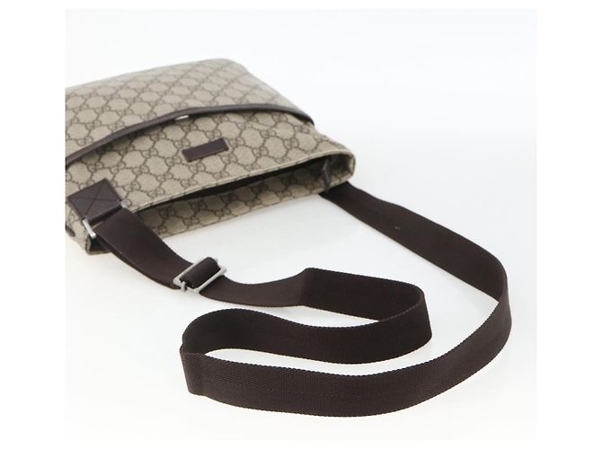 Borsa a Spalla GG Supreme in PVC Beige e Argento di GUCCI 141626 Auth ka3675 - vista 7