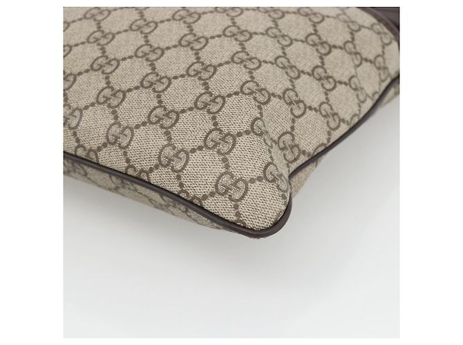Borsa a Spalla GG Supreme in PVC Beige e Argento di GUCCI 141626 Auth ka3675 - vista 9