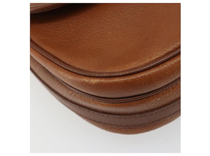 Borsa a Spalla Burberrys in Pelle Marrone Oro Auth hk3693 D'oro - vista 14
