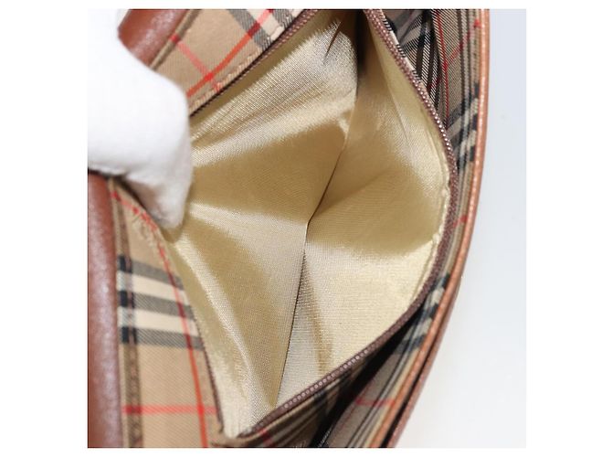 Borsa a Spalla Burberrys in Pelle Marrone Oro Auth hk3693 D'oro - vista 21