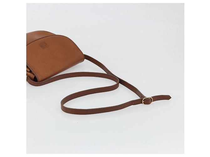 Borsa a Spalla Burberrys in Pelle Marrone Oro Auth hk3693 D'oro - vista 7