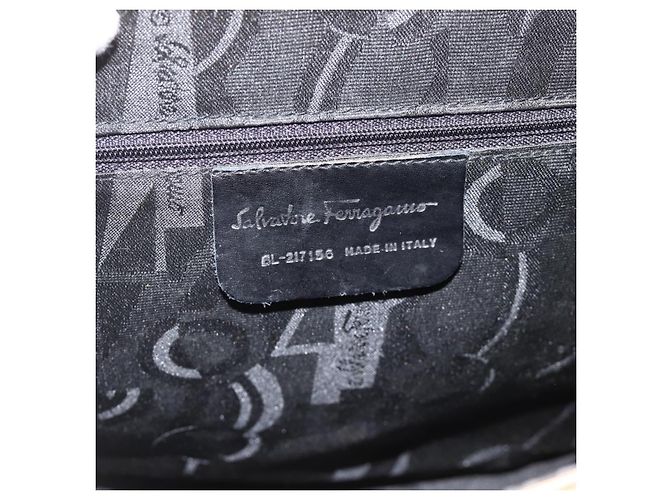 Borsa a Spalla Gancini in Pelle Beige Argento Auth BA11941 di Salvatore Ferragamo - vista 12