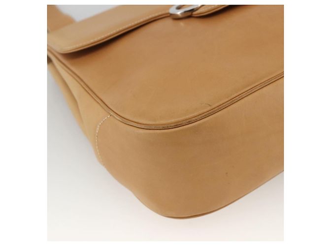 Borsa a Spalla Gancini in Pelle Beige Argento Auth BA11941 di Salvatore Ferragamo - vista 14