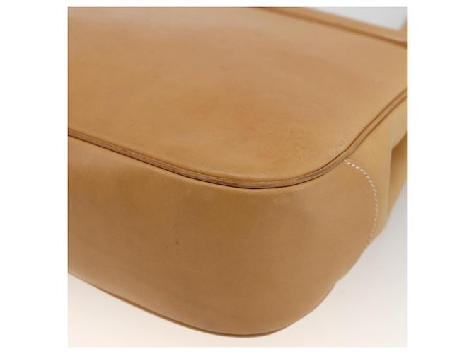 Borsa a Spalla Gancini in Pelle Beige Argento Auth BA11941 di Salvatore Ferragamo - vista 15