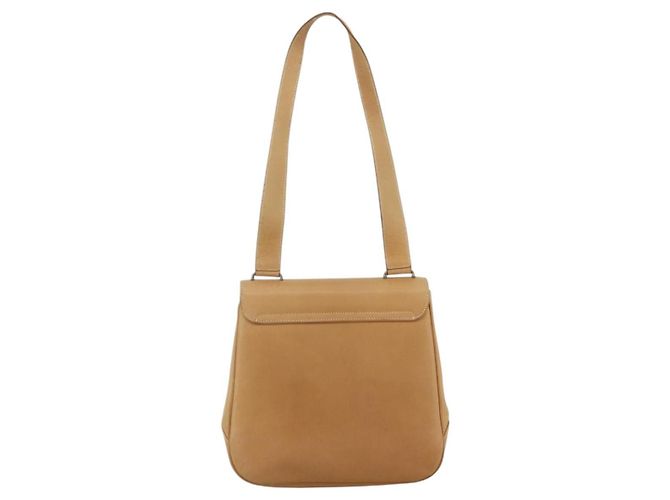 Borsa a Spalla Gancini in Pelle Beige Argento Auth BA11941 di Salvatore Ferragamo - vista 2