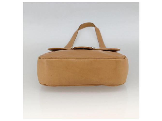 Borsa a Spalla Gancini in Pelle Beige Argento Auth BA11941 di Salvatore Ferragamo - vista 5