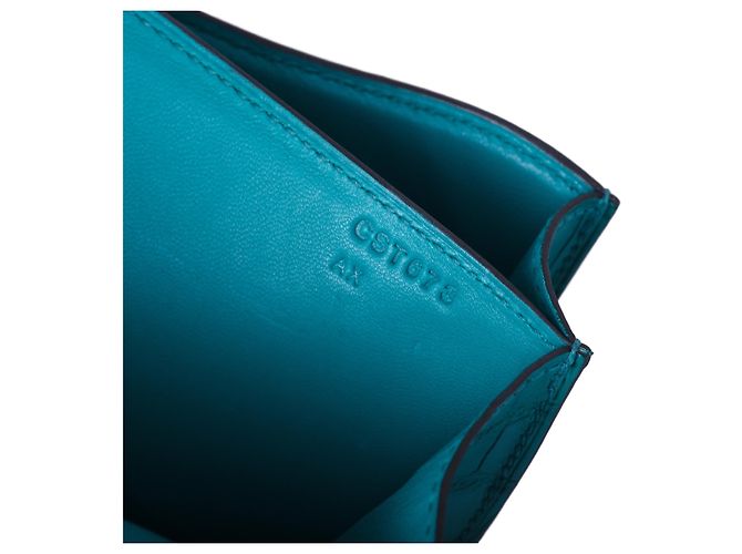 Hermès Constance 18 Turchese (T9) Coccodrillo Opaco – Finiture in Palladio - vista 12