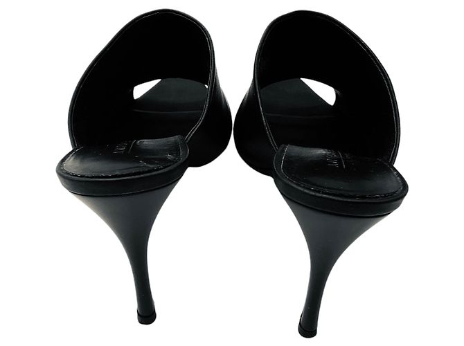 Autre Marque Mule in pelle nera con punta affusolata Antonelli Firenze Nero - vista 5