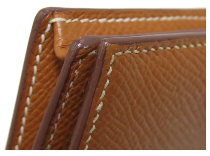 Carteira Hermès Bearn Soufflé em ouro Marrom Dourado - vista 17