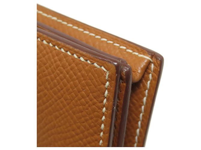 Carteira Hermès Bearn Soufflé em ouro Marrom Dourado - vista 18
