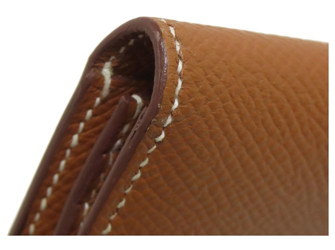 Carteira Hermès Bearn Soufflé em ouro Marrom Dourado - vista 19