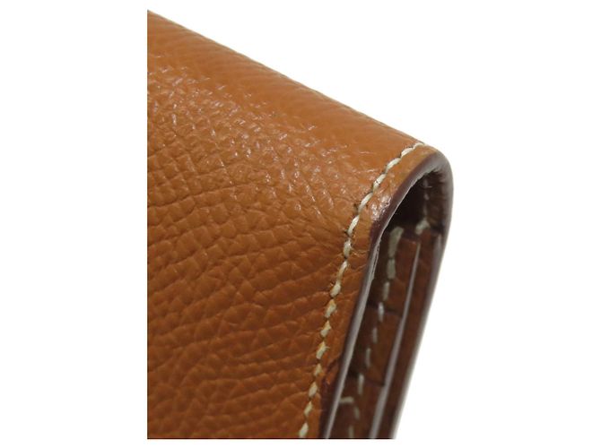 Carteira Hermès Bearn Soufflé em ouro Marrom Dourado - vista 20