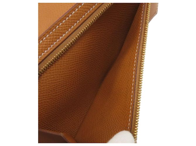 Carteira Hermès Bearn Soufflé em ouro Marrom Dourado - vista 5