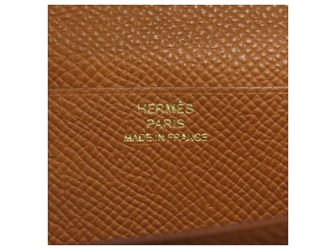 Carteira Hermès Bearn Soufflé em ouro Marrom Dourado - vista 6