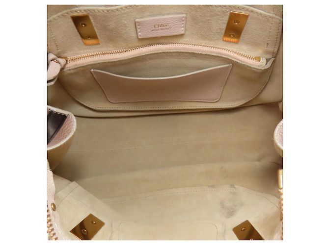 Borsa in pelle Chloé Hayley 2 in 1 Beige - vista 5