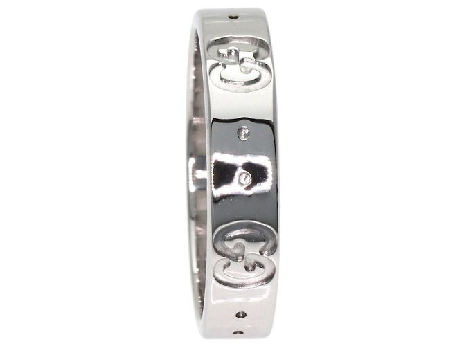 Anello Band Gucci Icon #10 in oro bianco 18K - vista 3