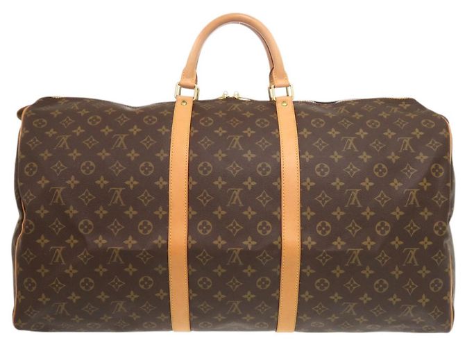 Borsa Boston Keepall 60 Monogram Louis Vuitton Marrone Monogramma - vista 2
