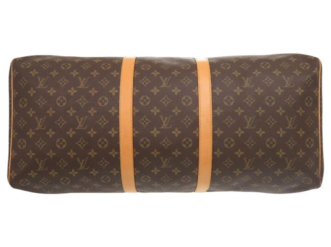 Borsa Boston Keepall 60 Monogram Louis Vuitton Marrone Monogramma - vista 3