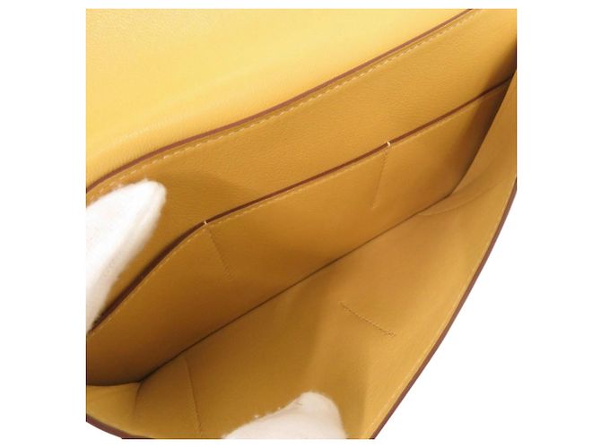 Billetera Dogon GM de Hermès en cuero Swift amarillo - vista 6
