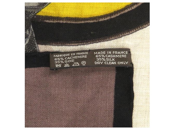 Sciarpa in seta e cashmere L'Instruction du Roy Carre 140 di Hermès Marrone Giallo - vista 2