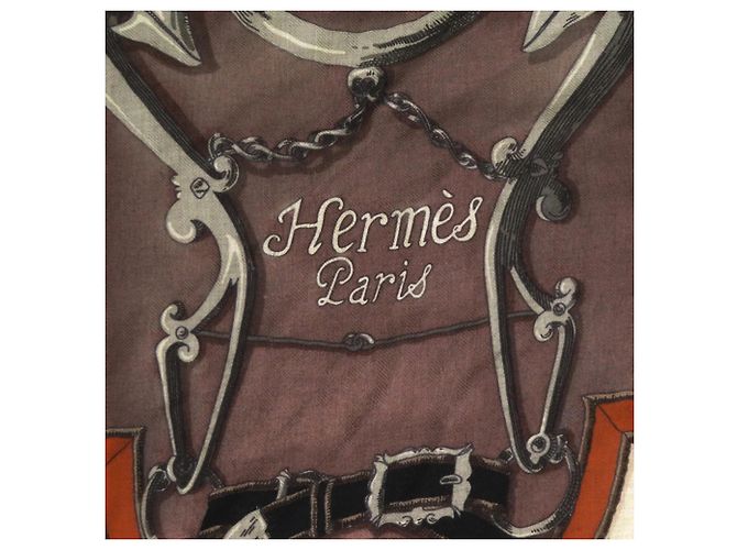 Sciarpa in seta e cashmere L'Instruction du Roy Carre 140 di Hermès Marrone Giallo - vista 4