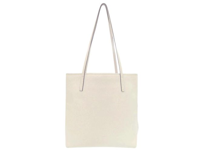 Borsa tote con placca logo triangolo Prada Bianco - vista 2