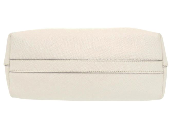 Borsa tote con placca logo triangolo Prada Bianco - vista 3