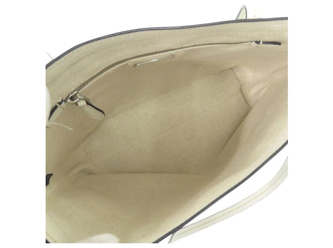 Borsa tote con placca logo triangolo Prada Bianco - vista 5