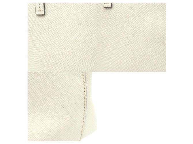 Borsa tote con placca logo triangolo Prada Bianco - vista 9