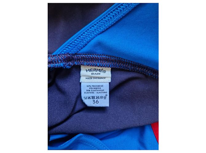 Hermès HERMES superbe Badeanzug Einteiler Neu Größe 36 Blau Fuschia - Ansicht 4